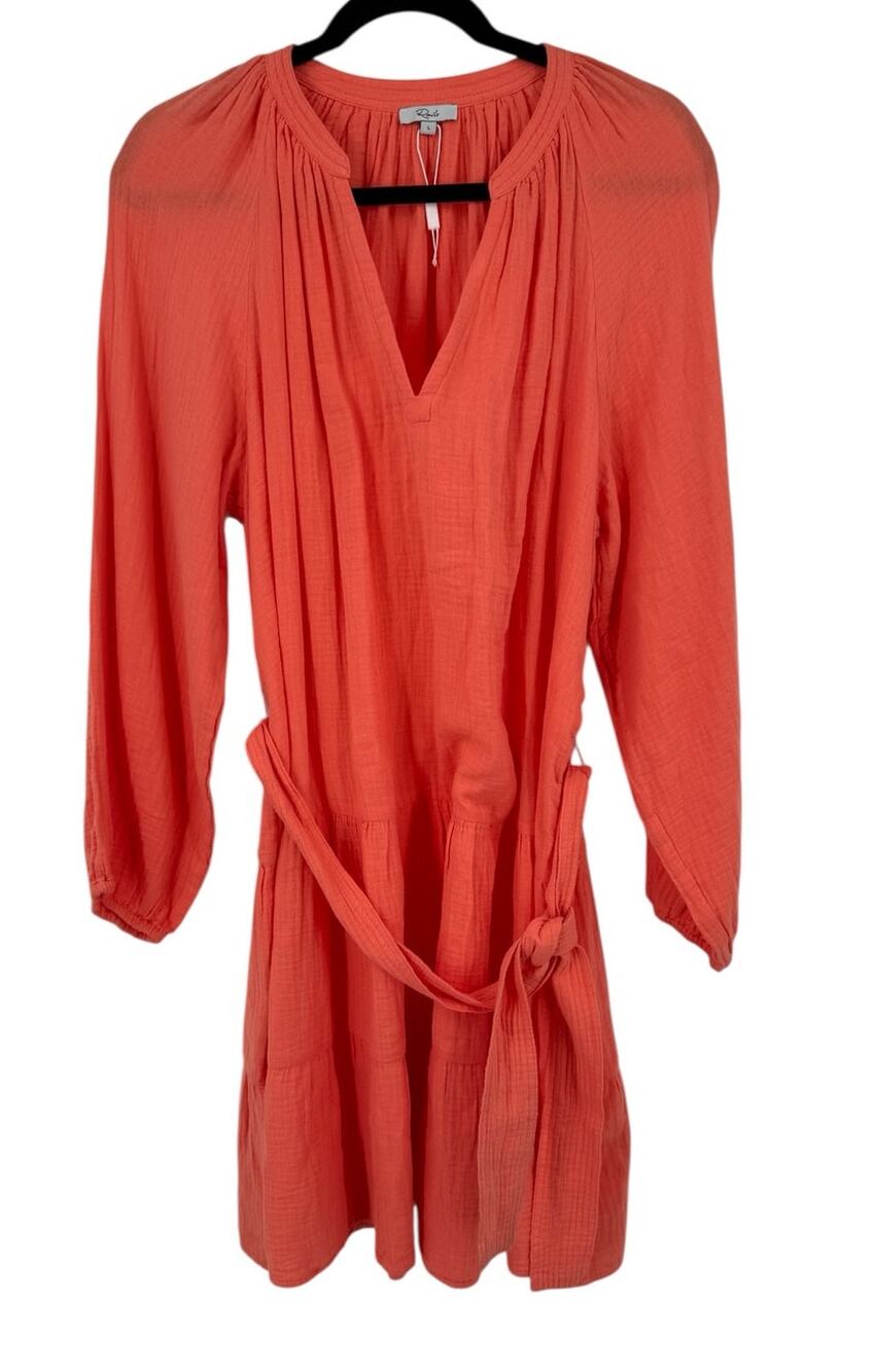 Rails Dress Aureta lightweight gauze long sleeve minidress size Large L